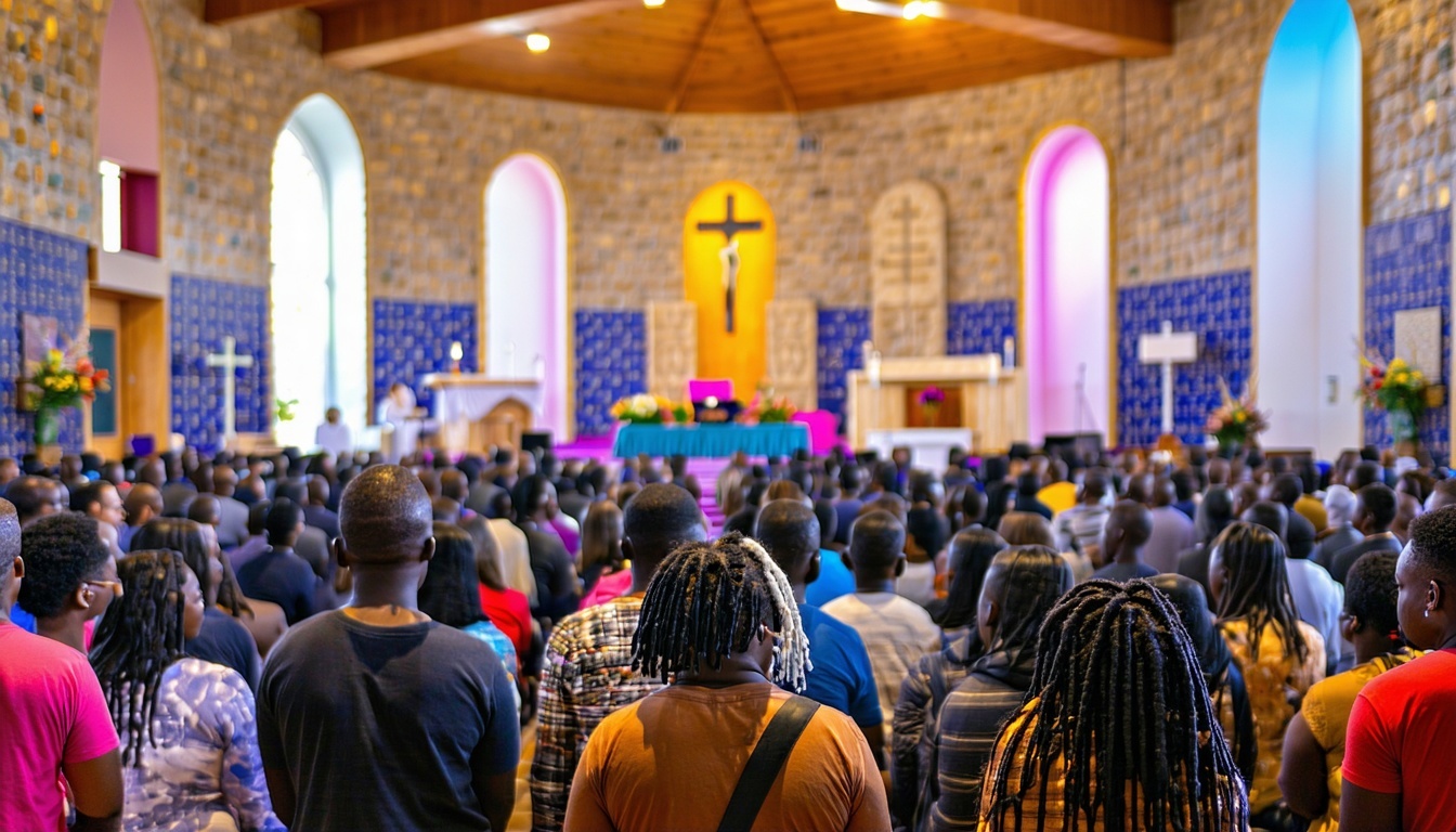A vibrant church community gathered in a well-fund